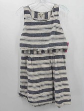 Pre-Owned Loft Blue Size 12 Stripe Short Sleeveless Dress