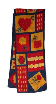 DANIEL HECHTER All Silk Women s Scarf W A Floral Print H.ROLLED 56''/10'' E.CON