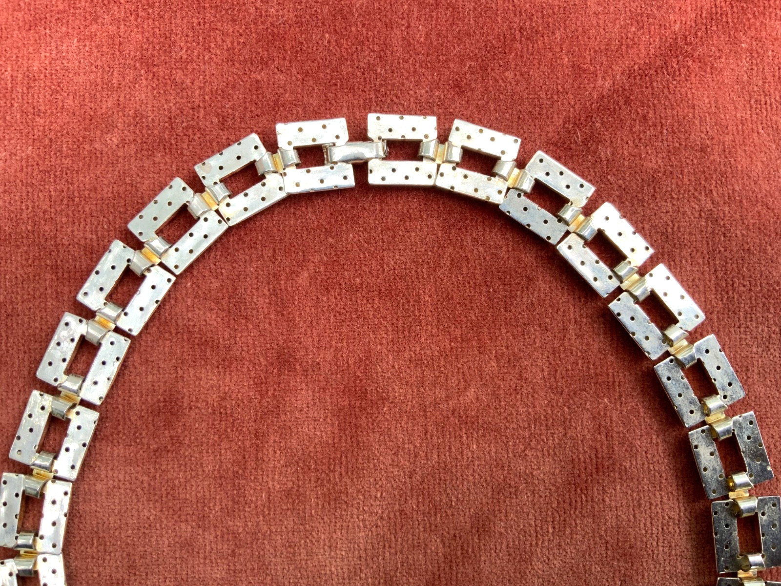 Elegant Large Rectangular Link Italian Sterling S… - image 5