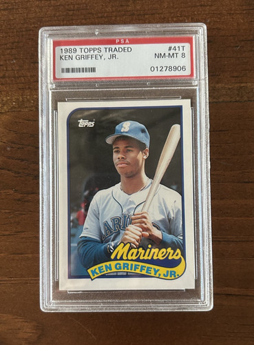 1989 Topps Traded Ken Griffey Jr. RC #41T PSA 8 NM-MT HOF Seattle Mariners
