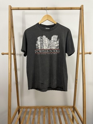 VTG 90s Powell's Book City Of Books Portland Art Thrashed Worn Faded T-Shirt M