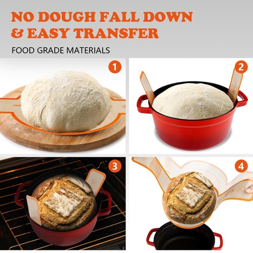 Silicone Bread Sling Dutch Oven, 1 Set Silicone Bread Baking Mats, Food-Silic... - Picture 7 of 7