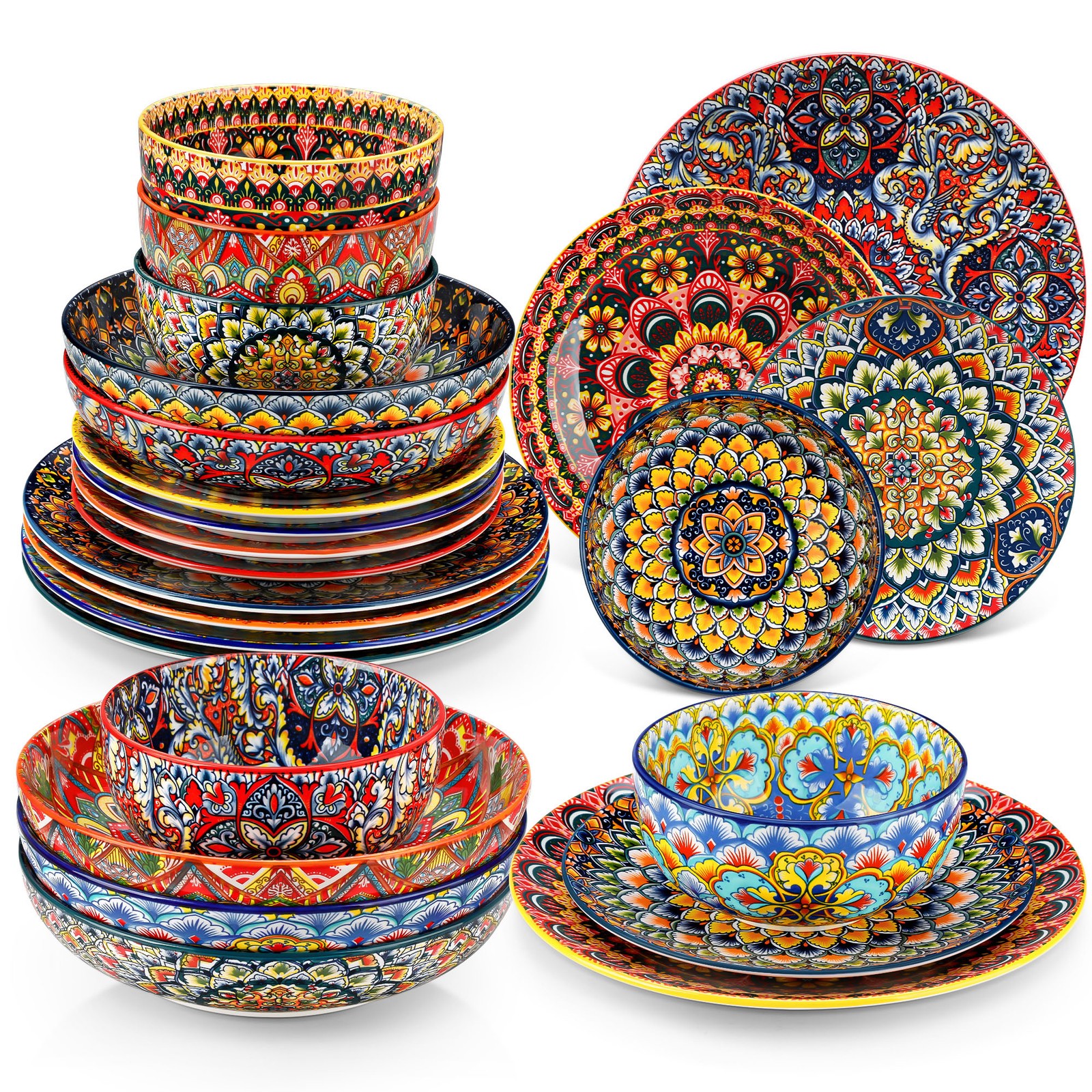 Bohemian Style Tableware Service For 4/6