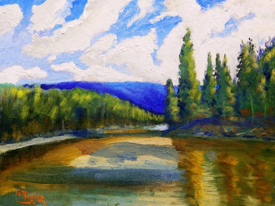 #ad north country mountain realistic Impressionism oil Painting landscape Tom Fisher $189.00