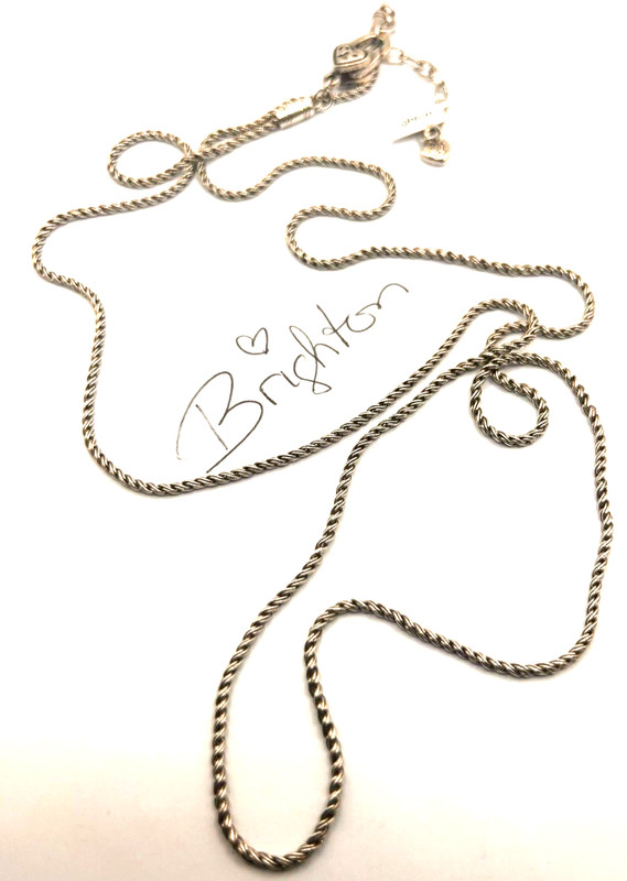 Brighton custom long 36-38" chain with non brighton heart  clasp #46