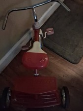 Radio Flyer Red and White Children's Tricycle with Chrome Handlebars