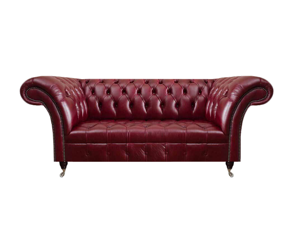 Wohnzimmer Roter Leder Chesterfield Zweisitzer Polstercouchen Edle MöBel-image