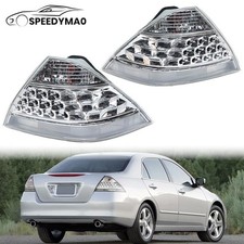 Pair Tail Light For 2006-2007 Honda Accord 4dr Sedan Crystal Rear Brake Taillamp