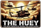 Helicopter Huey Vintage Military Aircraft Tin Metal Signs Home Décor 8x12