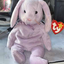 Ty Beanie Babies Lavender Bunny Plush Toy with Heart Tag