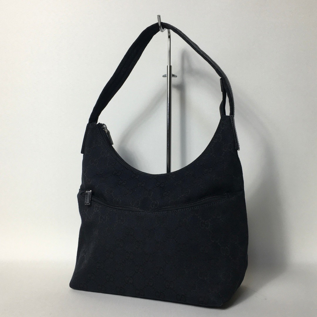Gucci GG Canvas One Shoulder Bag Black 2505 157 in Excellent Condition