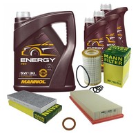 Mann Inspektionspaket Filterset 8L Mannol Energy 5W-30 FüR Mercedes R171 350