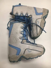 Used Heelside HS2533 Finesse White/Blue Womens Size Specific 7 Snowboard Boots