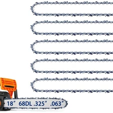 5 Pack 18 Inch Chainsaw Chains Fits Stihl .325" Pitch .063" Gauge 68 Drive Li...