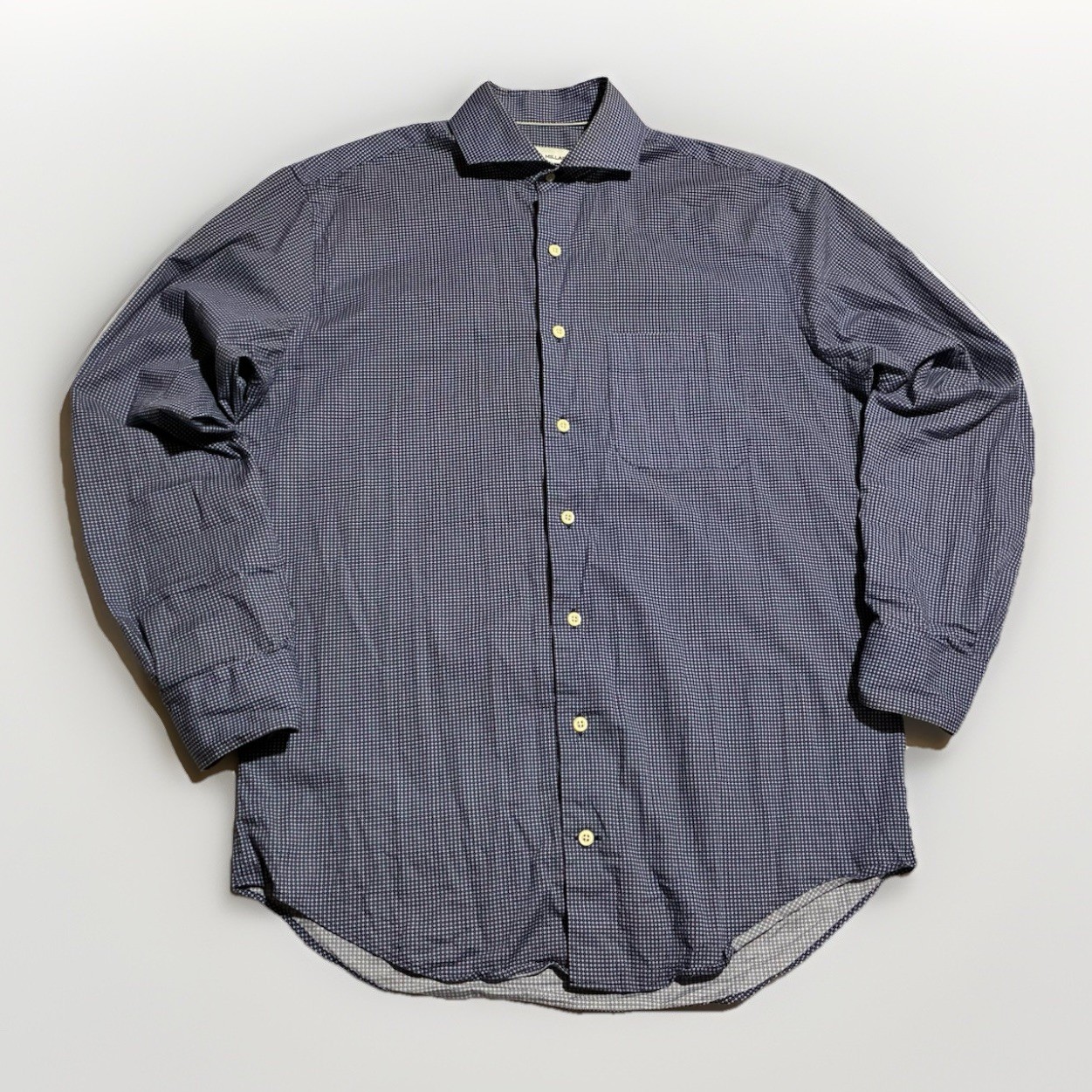 Peter Millar Medium Navy Micro Dot Button Down Sh… - image 1