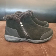 Easy Spirit Women's Esexcellite Zip Ankle Booties Faux Fur Black Size 8