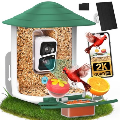   TUC Bird Feeder with 2K HD Live with 32GB Card Auto Detect & Notify AI Iden...