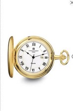 Charles Hubert Gold-Finish White Dial Pocket Watch XWA4353. A8