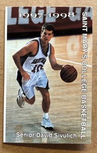 1997-98 Saint Mary’s College Gaels Basketball Pocket Schedule-David Sivulich