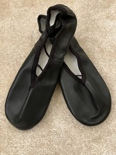 New Starlite Black Leather Ballet Shoes - Size 6L