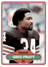 1980 Topps #150 Greg Pruitt Cleveland Browns Card