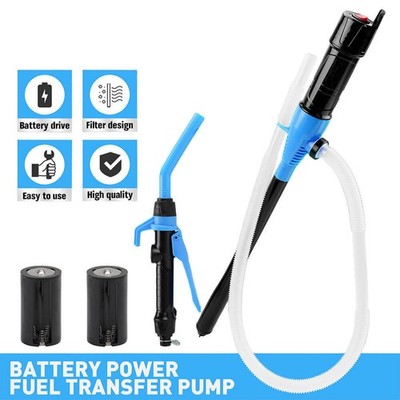 Fast Transfer Battery Siphon Pump, for Gas Oil Water, Hands-Free, Blue