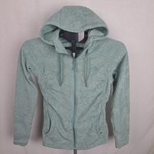 The North Face Green Striped Hoodie / Sweatshirt, Ladies XS Full Zip