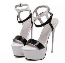 Womens Sexy Summer Sandals High Heels Ankle Strap Pumps Stiletto Club Shoes Size