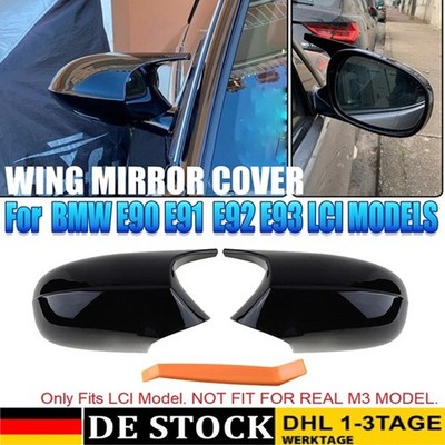 Für BMW E90 E91 E92 E93 LCI 51167205291/2 Spiegelkappe Gehäuse Schwarz Glänzend