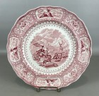 Antique Adams "CALEDONIA" Red Transferware Staffordshire 9.5" Plate