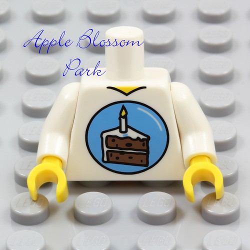 NEW Lego Boy Girl Minifig BIRTHDAY PARTY TORSO White Minifigure Shirt Cake Upper - Picture 5 of 5