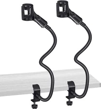 2 Pcs Gooseneck Mic Stand Mic Holder Microphone Stand Mount Adjustable Arm Adap