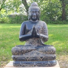 Buddha Statue sitzend Figur Skulptur Deko GRC...