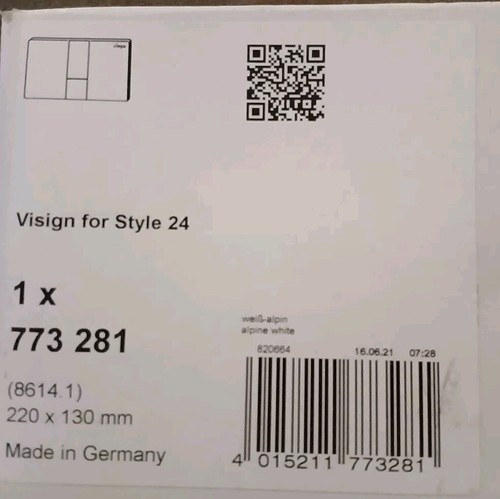 Drückerplatte viega Visign for Style 24 weiß NEU OVP - Bild 5 von 6