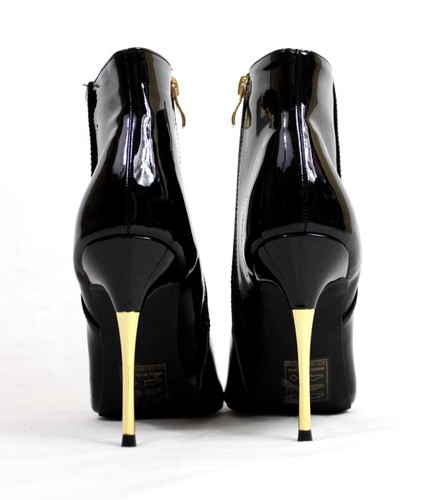 Qupid Patent PU Snake High Heels Stiletto Dress Pointy Toe Bootie Ankle Boots - Foto 2 di 12