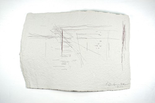 Drawing "Sisyphus" ink handmade paper Prof.em Andreas Loeschner-Gornau a19#