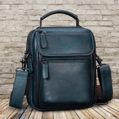 Genuine Leather Messenger Bag for Men Sling Purse Crossbody Shoulder Bags Satche - Picture 4 of 15