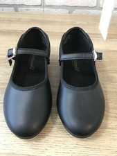 Theatricals Girls Tap Shoes Faux Leather Mary Janes Black Size 9.5