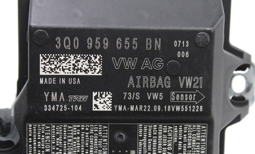 2018 - 2022 VOLKSWAGEN ATLAS RESTRAINT DIAGNOSTIC COMPUTER MODULE SRS UNIT OEM - Picture 7 of 7
