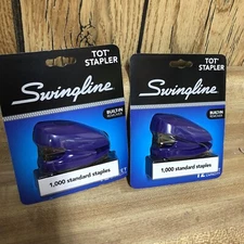 2 Pack Swingline Tot Stapler, Built-in Staple Remover, 12 Sheets, Purple New