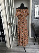 Off Shoulder Maxi Dress With Flower Print Size S