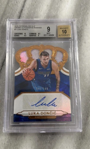 2018-19 Panini Crown Royale Luka Doncic Autographs Rookies /149 BGS9/10 Auto RC