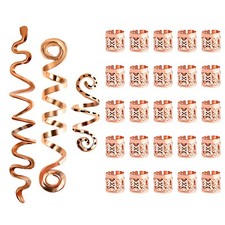 28 Pieces Hair Accessories for Women: Gold Loc Jewelry, Hair Cuffs, Spiral Co...