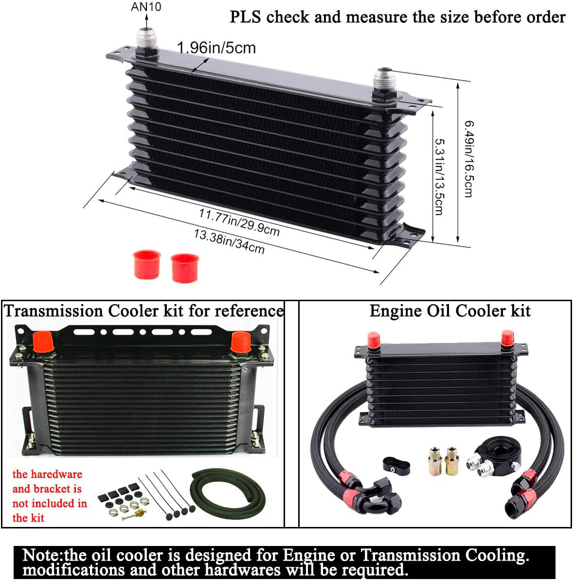 Earls UltraPro Oil Cooler - Black - 19 Rows - Wide Cooler - 10 O-Ring Boss Female Ports 419ERL - Foto 4