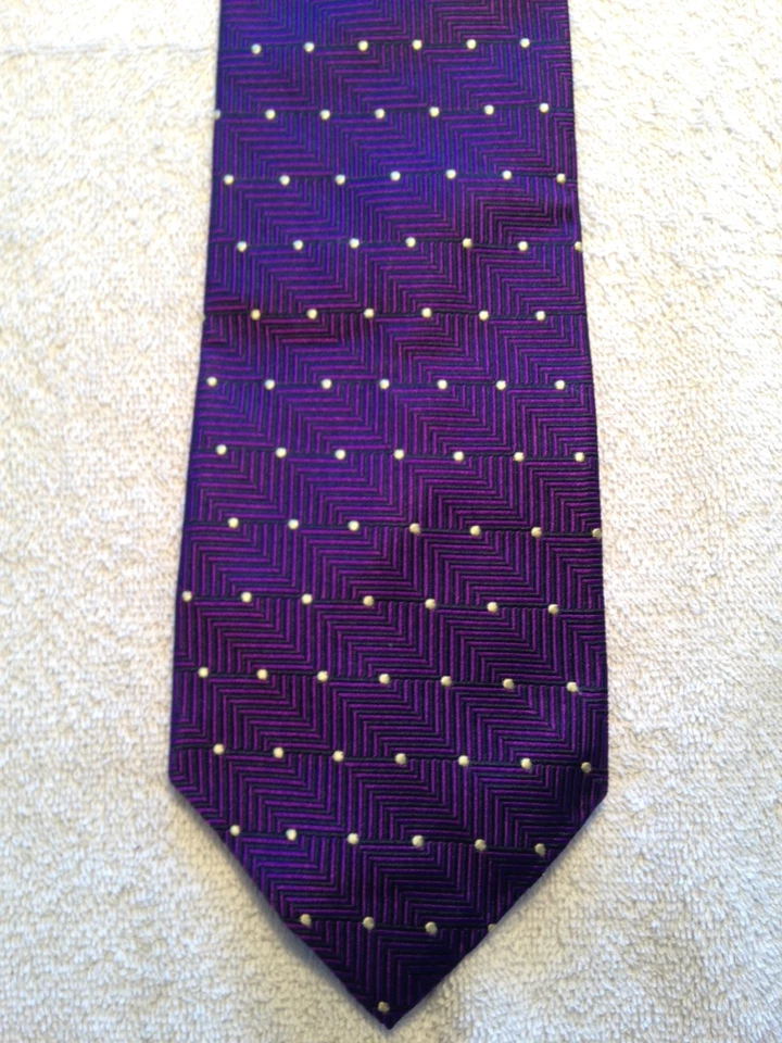 NAUTICA 男式领带紫色带金色圆点 4 X 59 — 第 2/4 张图片