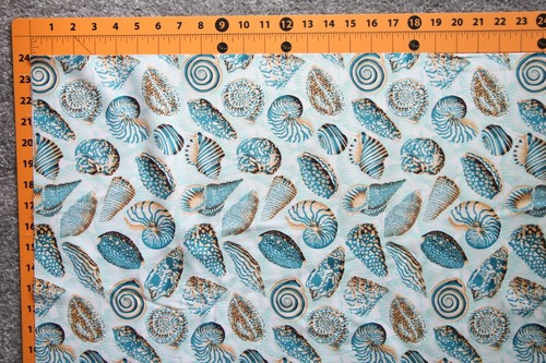 Free Spirit Fabric Natural World PWSL043.TROPI fabric (shells turquoise) 1yd - Picture 2 of 2