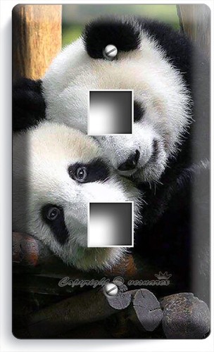 CUTE BABY PANDA BEAR CUB AND MOTHER LIGHT SWITCH OUTLET WALL PLATE ROOM HD DECOR - Picture 20 of 33