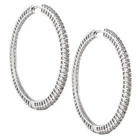 2 Inch AAA Quality Hoop Earrings White Gold Plated Classic Round Hoops