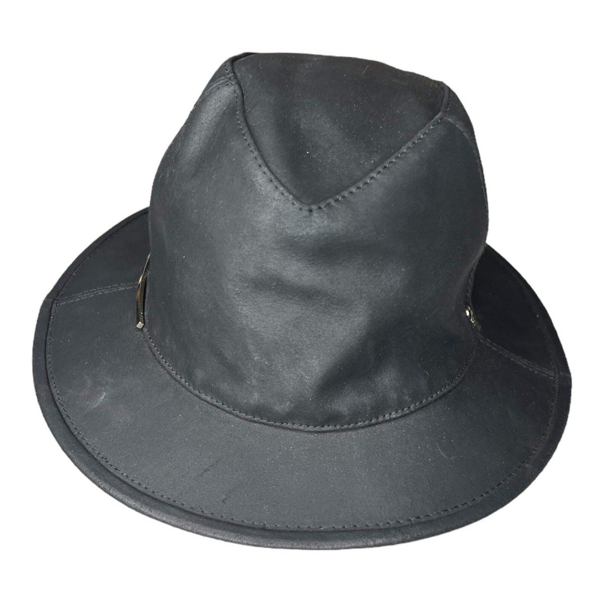 Helen Kaminski leather bucket hat Helen Kaminski Black Rabbit Felt Cloche Hat Braided Leather Band main image 2