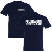 FEUERWEHR T-Shirt beidseitg inkl. Ortsname - 7 versch. Druckfarben - 013